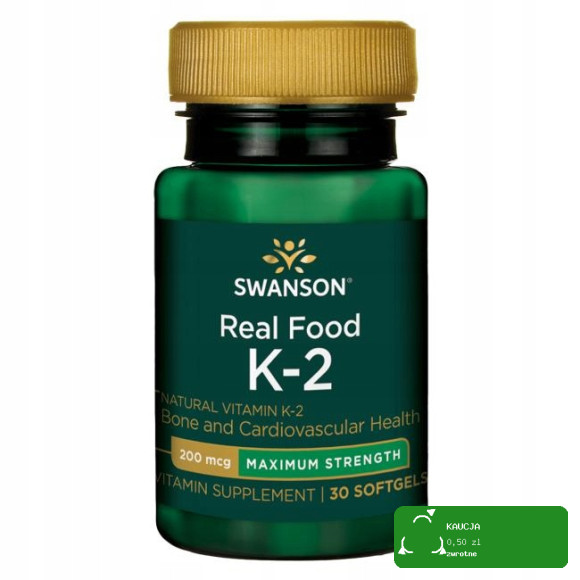 Swanson WITAMINA K2 MK7 naturalna 200mcg 30kaps data 07.2026