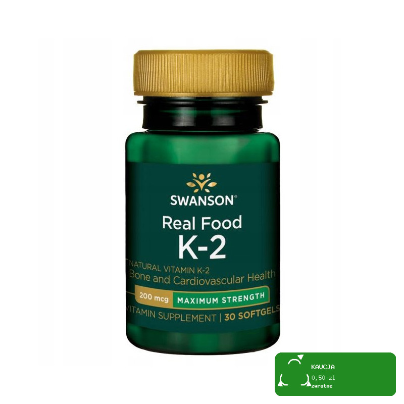 Swanson WITAMINA K2 MK7 naturalna 200mcg 30kaps data 07.2026