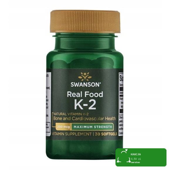 Swanson WITAMINA K2 MK7 naturalna 200mcg 30kaps data 07.2026