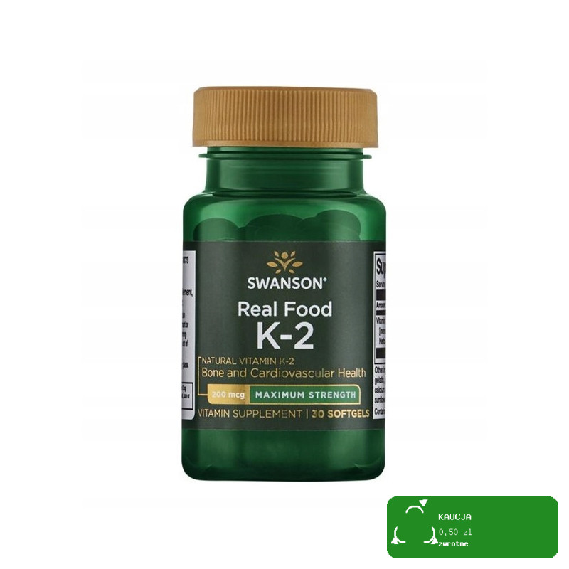 Swanson WITAMINA K2 MK7 naturalna 200mcg 30kaps data 07.2026