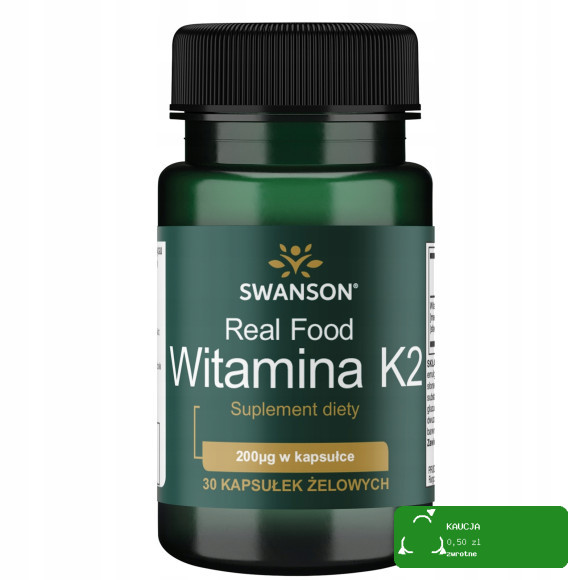 Swanson WITAMINA K2 MK7 naturalna 200mcg 30kaps data 07.2026