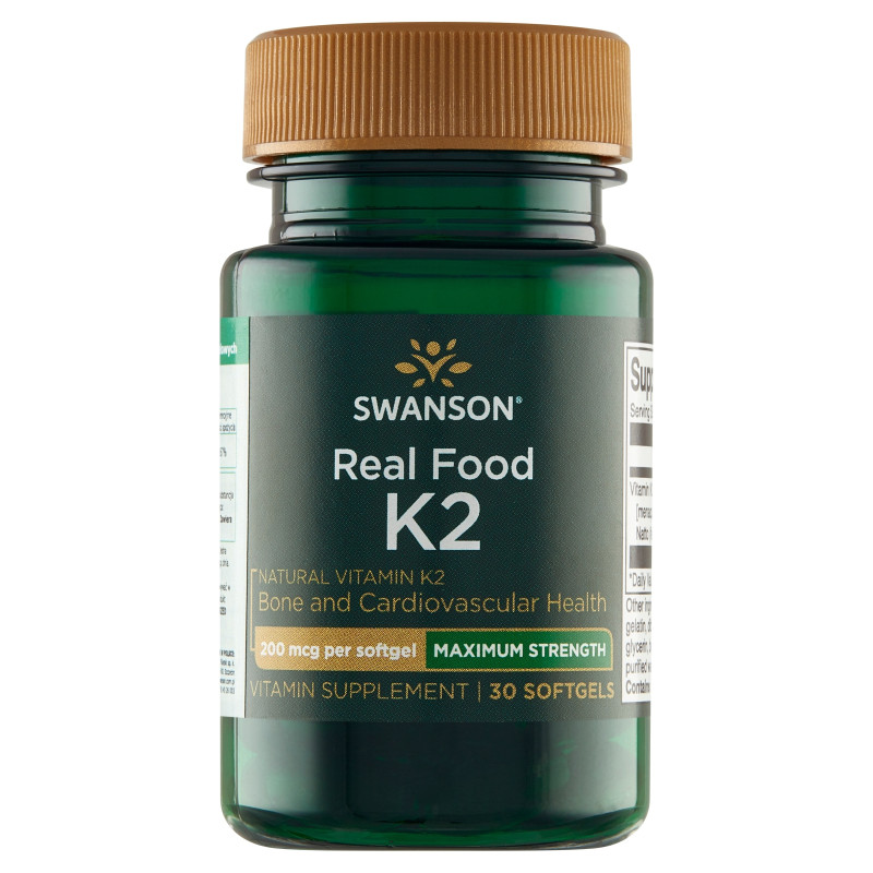 Swanson WITAMINA K2 MK7 naturalna 200mcg 30kaps data 07.2026