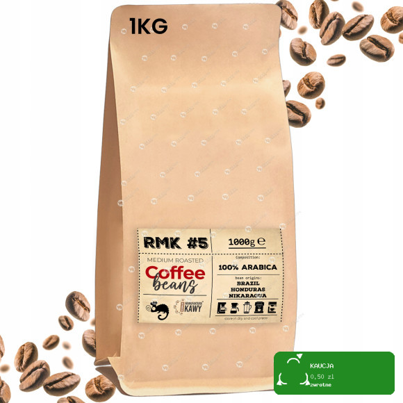 RMK #5 KAWA ZIARNISTA 100% Arabica świeżo palona 1KG Brazylia Honduras