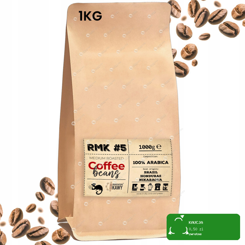 RMK #5 KAWA ZIARNISTA 100% Arabica świeżo palona 1KG Brazylia Honduras