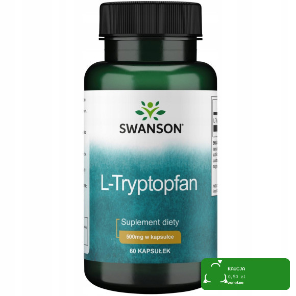 Swanson L-TRYPTOFAN 500mg 60kaps na 2mce wsparcie SEN NASTRÓJ UKŁAD NERWOWY