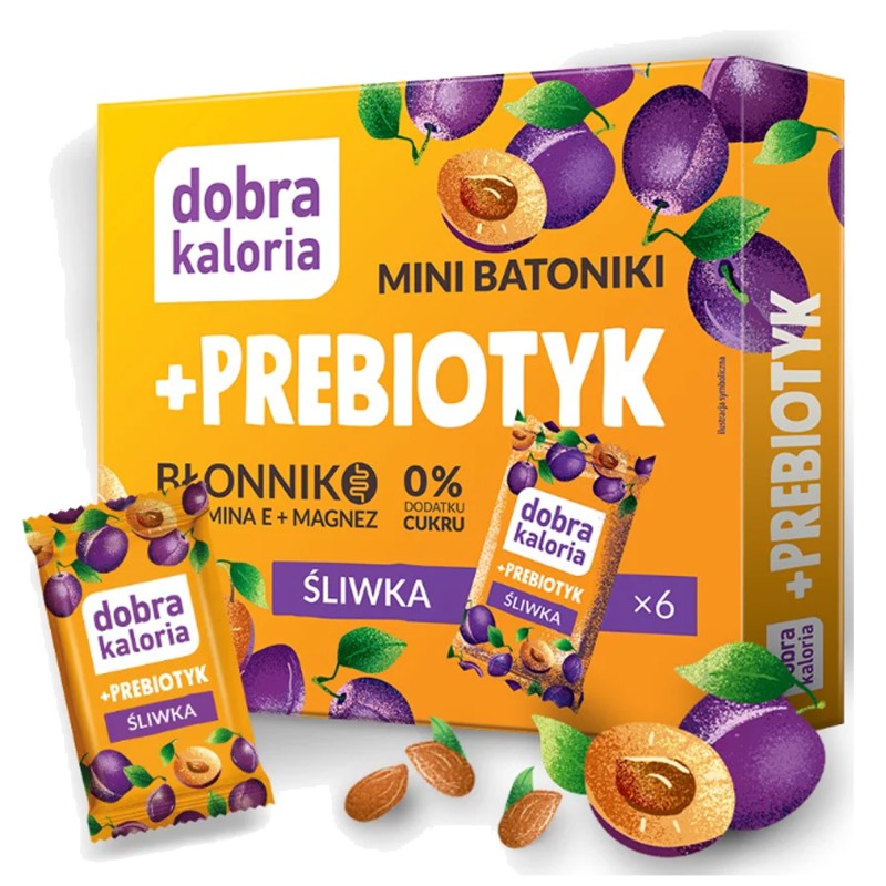 DOBRA KALORIA - MINI BATONIKI + PREBIOTYK smak ŚLIWKA  102g