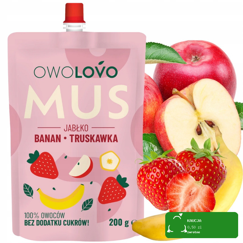 OWOLOVO BANAN TRUSKAWKA 200g