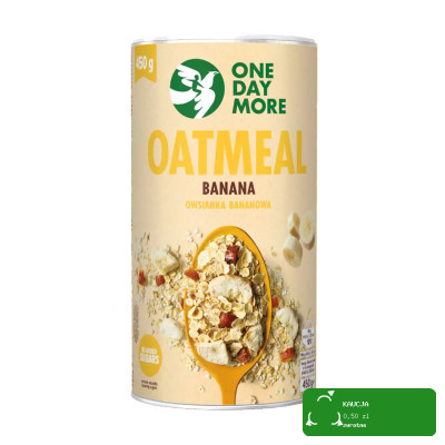 OneDayMore OWSIANKA BANANOWA Porridge 450G tuba BEZ CUKRU KRÓTKA DATA