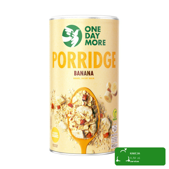 OneDayMore OWSIANKA BANANOWA Porridge 450G tuba BEZ CUKRU KRÓTKA DATA
