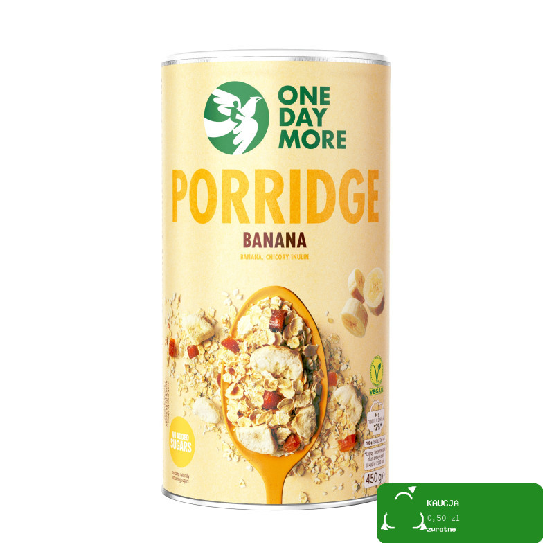 OneDayMore OWSIANKA BANANOWA Porridge 450G tuba BEZ CUKRU KRÓTKA DATA