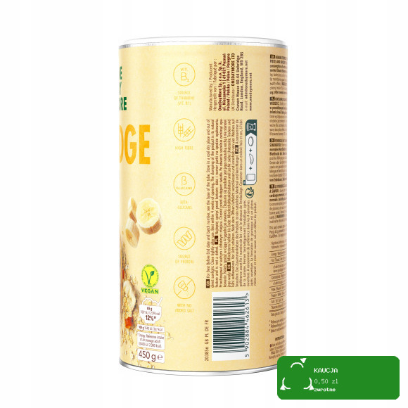 OneDayMore OWSIANKA BANANOWA Porridge 450G tuba BEZ CUKRU KRÓTKA DATA