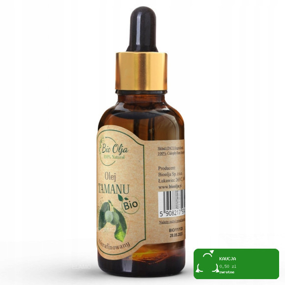 BioOlja BIO OLEJ TAMANU ZIMNOTŁOCZONY NIERAFINOWANY 50ml do twarzy