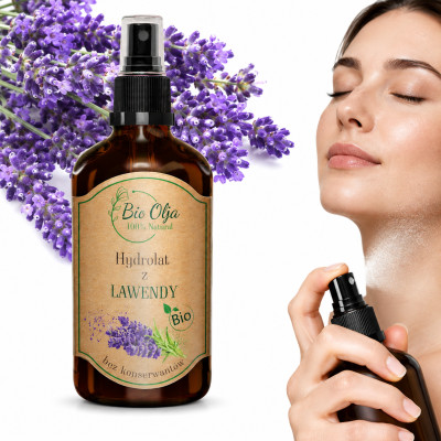 BioOlja HYDROLAT Z LAWENDY LAWENDOWY 100ml do twarzy Tonizuje Odświeża