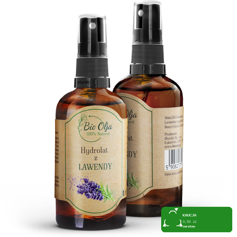BioOlja HYDROLAT Z LAWENDY LAWENDOWY 100ml do twarzy Tonizuje Odświeża