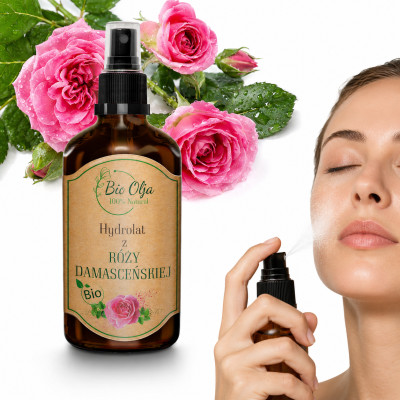 BioOlja BIO HYDROLAT Z RÓŻY DAMASCEŃSKIEJ 100ml woda różana