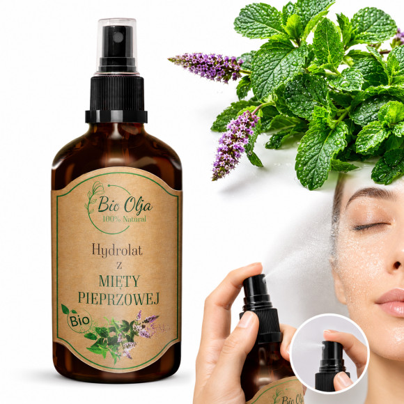 BioOlja BIO HYDROLAT Z MIĘTY PIEPRZOWEJ 100ml Oczyszcza Odświeża Tonizuje