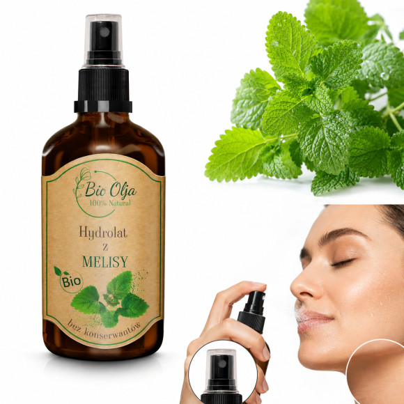 BioOlja BIO HYDROLAT Z MELISY 100ml - REGULUJE SEBUM USPOKAJA PIELĘGNUJE