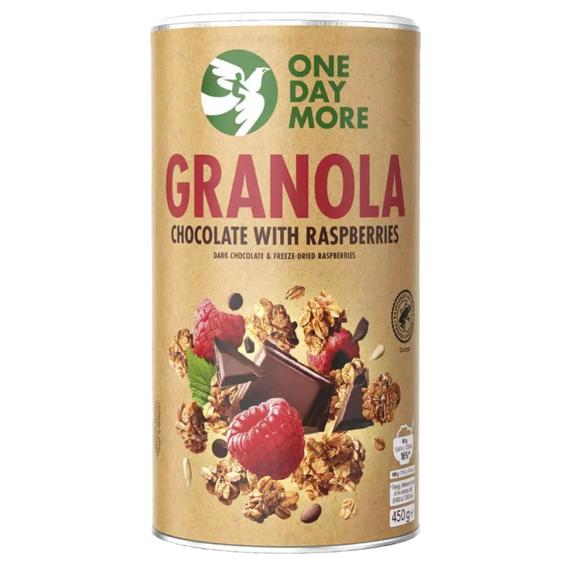 OneDayMore GRANOLA FRUIT owocowa JabłkoPorzeczka 450G tuba KRÓTKA DATA