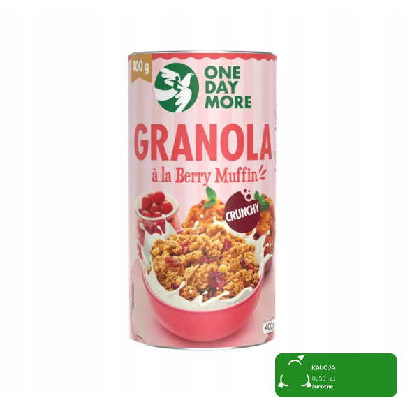 OneDayMore GRANOLA ALA BERRY MUFFIN o smaku babeczki z żurawiną 400G tuba