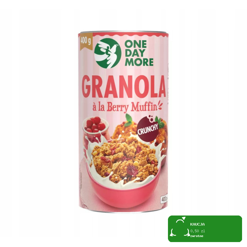 OneDayMore GRANOLA ALA BERRY MUFFIN o smaku babeczki z żurawiną 400G tuba