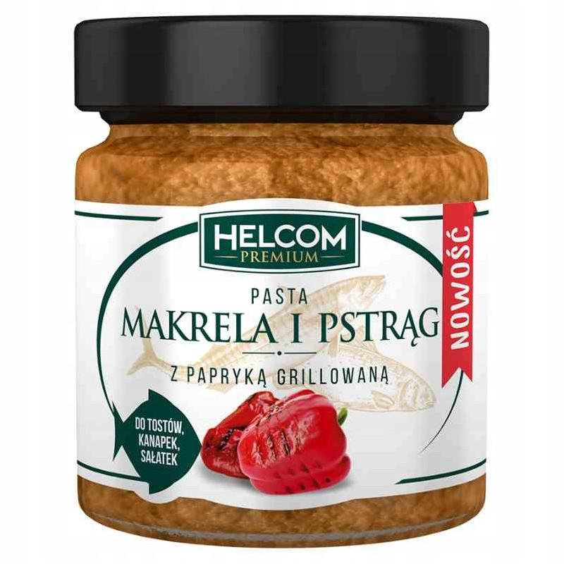 Helcom PASTA MAKRELA I PSTRĄG z PAPRYKĄ grillowaną 180g 225ml