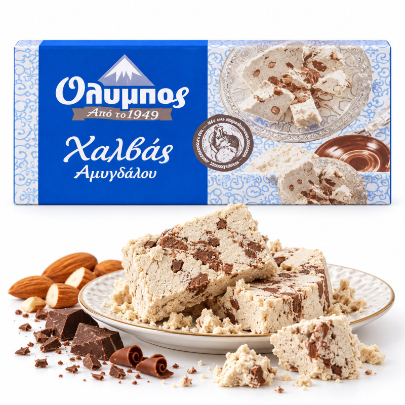 Olympos CHAŁWA SEZAMOWA Z MIGDAŁAMI 250g migdałowa tahini GRECKI PRZYSMAK