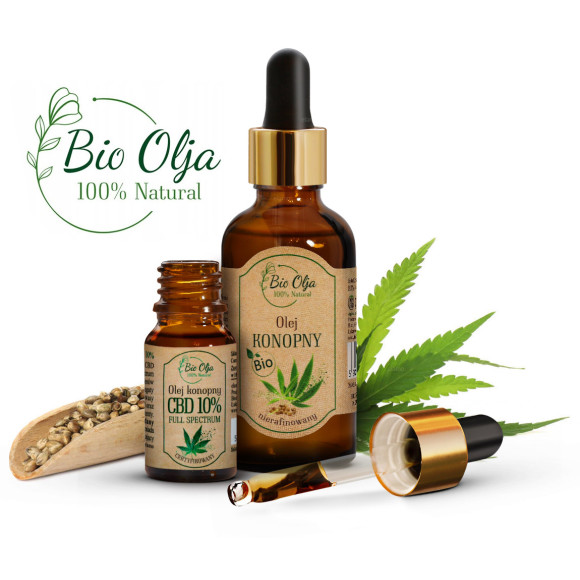 BioOlja OLEJEK KONOPNY CBD 10% 10ml FULL SPECTRUM CERTYFIKOWAN kannabinoidy