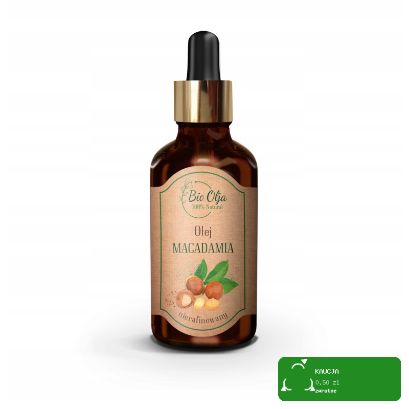 BioOlja OLEJ MACADAMIA ZIMNOTŁOCZONY NIERAFINOWANY 50ml Odżywia Regeneruje