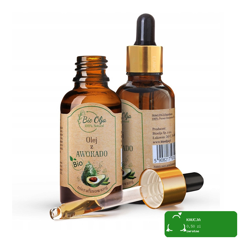 BioOlja BIO OLEJ Z AWOKADO AVOCADO ZIMNOTŁOCZONY NIERAFINOWANY 50ml