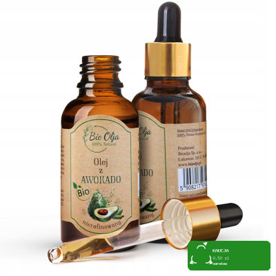 BioOlja BIO OLEJ Z AWOKADO AVOCADO ZIMNOTŁOCZONY NIERAFINOWANY 50ml