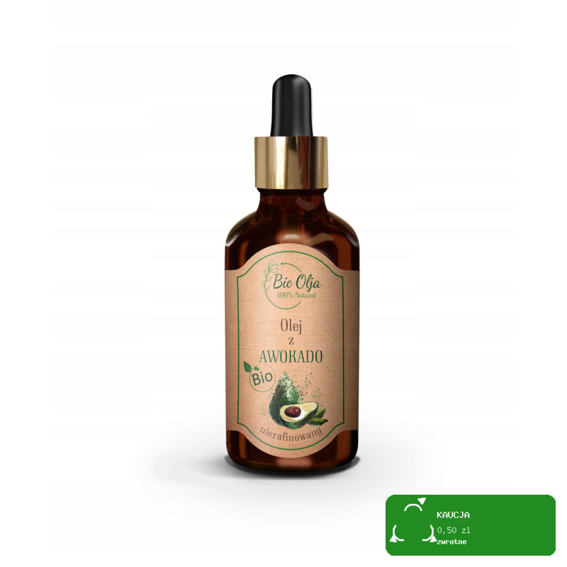 BioOlja BIO OLEJ Z AWOKADO AVOCADO ZIMNOTŁOCZONY NIERAFINOWANY 50ml