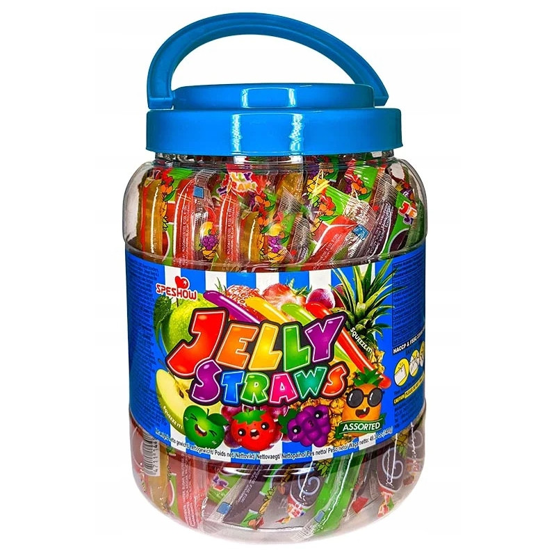 SPESHOW JELLY STRAWS MIX żelki owocowe galaretki 1400g 1,4KG MEEEEGA SŁÓJ