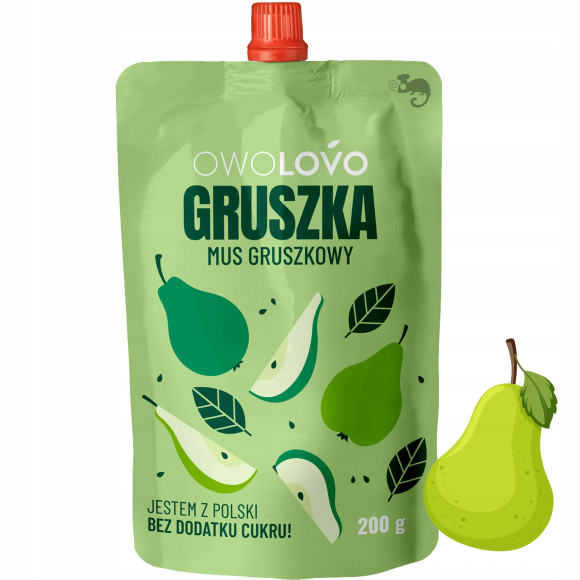 OWOLOVO mus GRUSZKOWY owocowy 200g GRUSZKA bez cukru