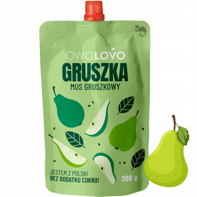 OWOLOVO mus GRUSZKOWY owocowy 200g GRUSZKA bez cukru