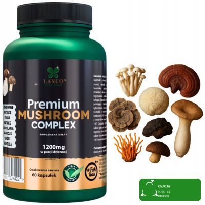Lanco PREMIUM MUSHROOM COMPLEX 1200mg 60kaps 7 GRZYBÓW FUNKCJONALNYCH