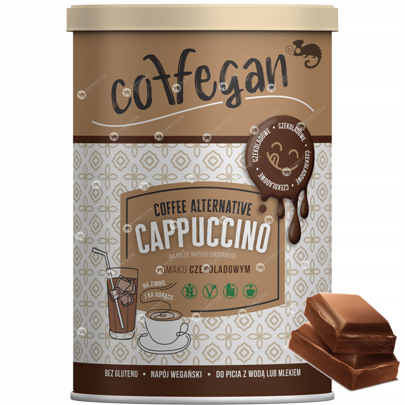 Coffegan CAPPUCCINO CZEKOLADOWE na bazie NAPOJU OWSIANEGO 200g wegańskie