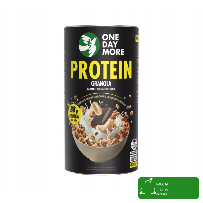 OneDayMore PROTEIN CARMEL GRANOLA Karmelowa Proteinowa z orzechami 400g
