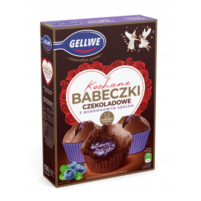 Gellwe KOCHANE BABECZKI CZEKOLADOWE BORÓWKOWE 311g KRÓTKA DATA