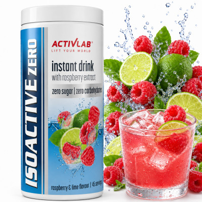 ISOACTIVE Izotonik ELEKTROLITY smak MALINA LIMONKA ZERO bez cukru 225g