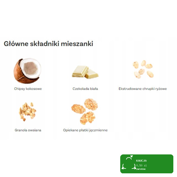 OneDayMore GRANOLA KOKOSOWA CRUNCHY A LA KOKOSANKA z białą czekoladą 400g