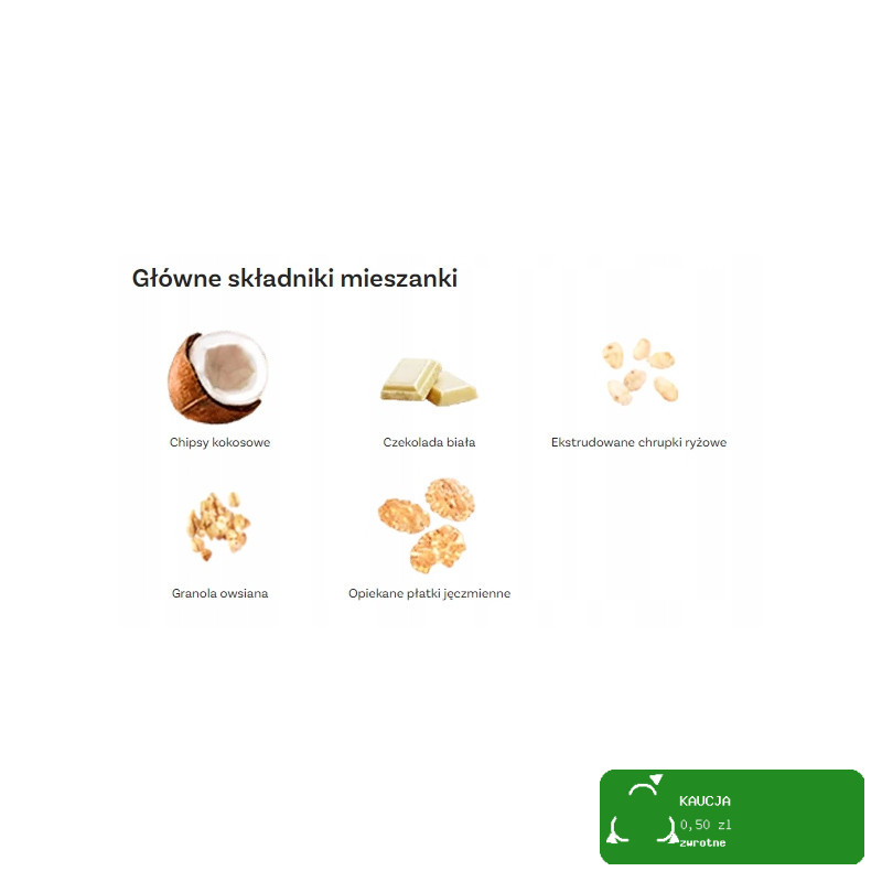 OneDayMore GRANOLA KOKOSOWA CRUNCHY A LA KOKOSANKA z białą czekoladą 400g