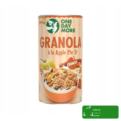 OneDayMore GRANOLA A LA SZARLOTKA CRUNCHY Jabłkowa z cynamonem 400g PYCHA