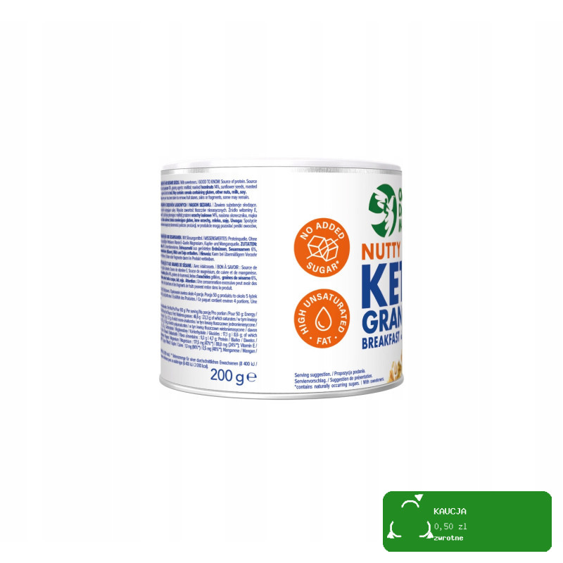 OneDayMore GRANOLA KETO ORZECHOWA 200g Orzechy Ziemne Laskowe BEZ CUKRU