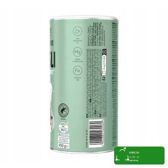 OneDayMore MUSLI DLA SKONCENTROWANYCH 450g Żelazo Magnez Omega-3 Błonnik