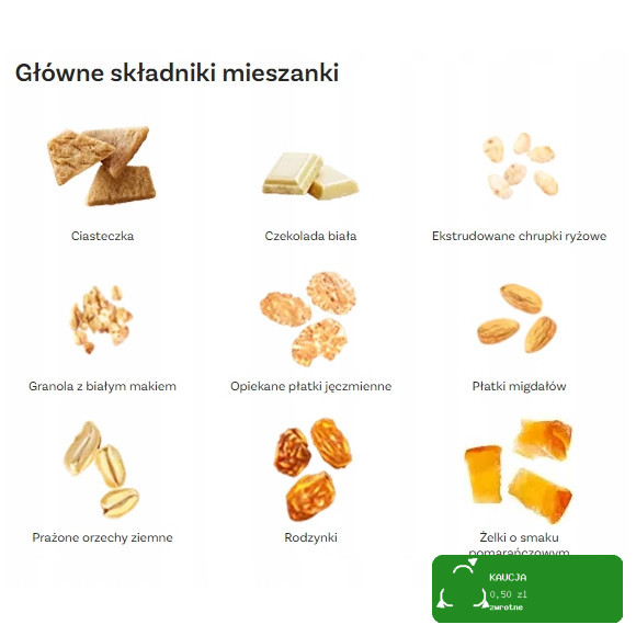 OneDayMore GRANOLA MIGDAŁOWA CRUNHY z czekoladą rodzynkami KRÓTKA DATA