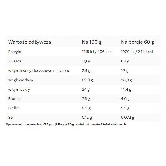 OneDayMore GRANOLA MIGDAŁOWA CRUNHY z czekoladą rodzynkami KRÓTKA DATA