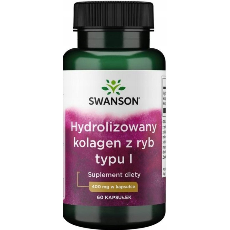 Swanson MARINE COLLAGEN Hydrolizowany KOLAGEN z RYB typu I 400 mg 60kaps