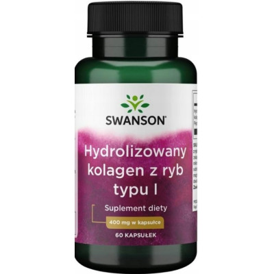 Swanson MARINE COLLAGEN Hydrolizowany KOLAGEN z RYB typu I 400 mg 60kaps