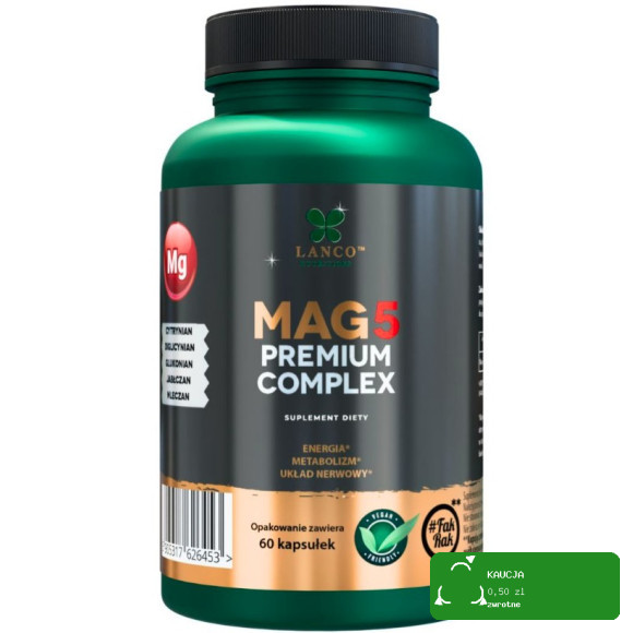Lanco MAG5 PREMIUM COMPLEX 1700mg 5 form Magnezu CYTRYNIAN DIGLICYNIAN inne