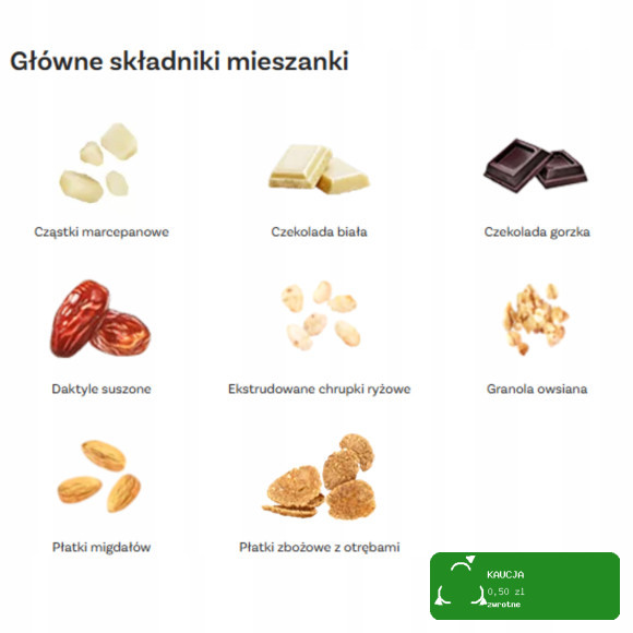 OneDayMore GRANOLA MARCEPANOWA 400g Migdały Marcepan Czekolada